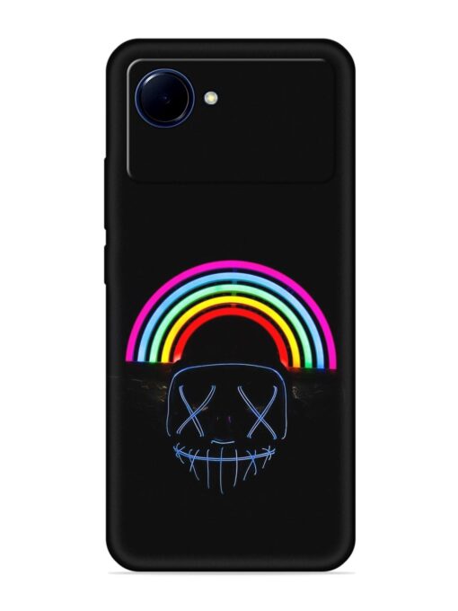 Mask Rainbow Embossed Soft Silicone Case for Realme Narzo 50I Prime Zapvi