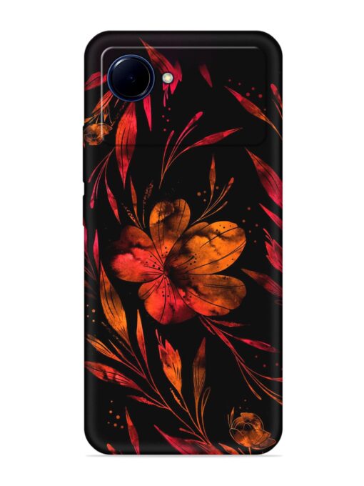 Red Flower Painting Embossed Soft Silicone Case for Realme Narzo 50I Prime Zapvi