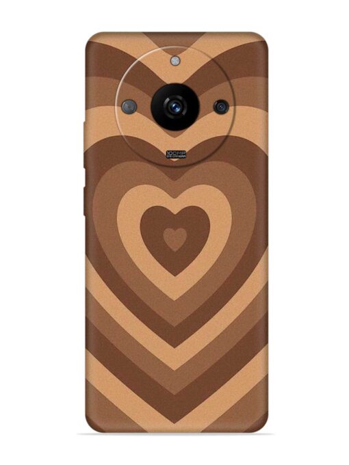 Brown Heart Embossed Soft Silicone Case for Realme Narzo 60 Pro (5G) Zapvi