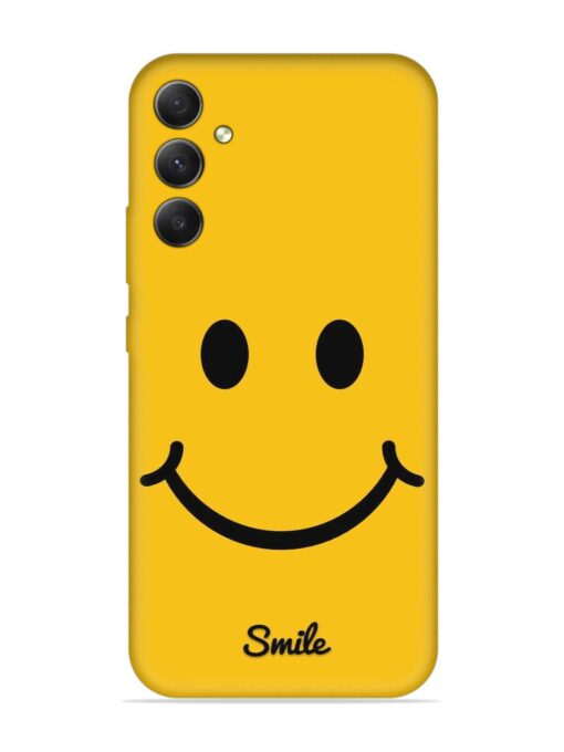 Yellow Smiley Embossed Soft Silicone Case for Samsung Galaxy A34 (5G) Zapvi