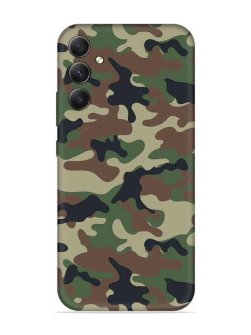 Army Military Camouflage Dark Green Embossed Soft Silicone Case for Samsung Galaxy A34 (5G) Zapvi