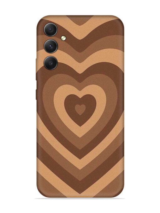 Brown Heart Embossed Soft Silicone Case for Samsung Galaxy A34 (5G) Zapvi