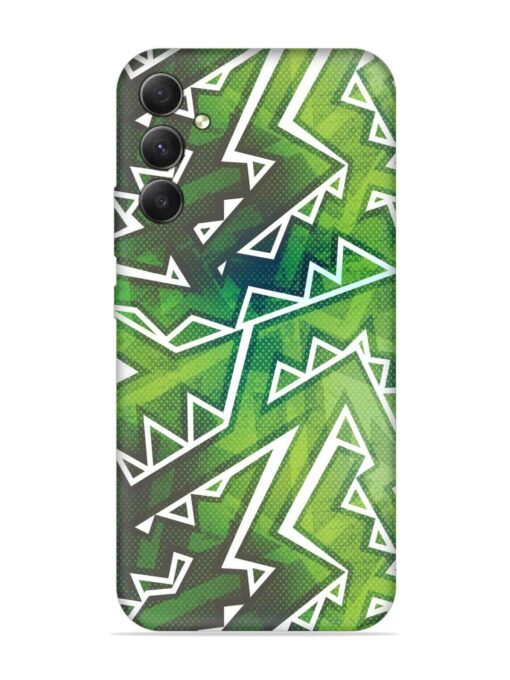 Green Graffiti Seamless Embossed Soft Silicone Case for Samsung Galaxy A34 (5G) Zapvi