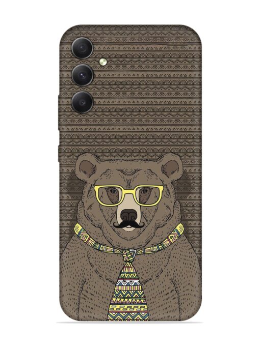 Grizzly Bear Embossed Soft Silicone Case for Samsung Galaxy A34 (5G) Zapvi