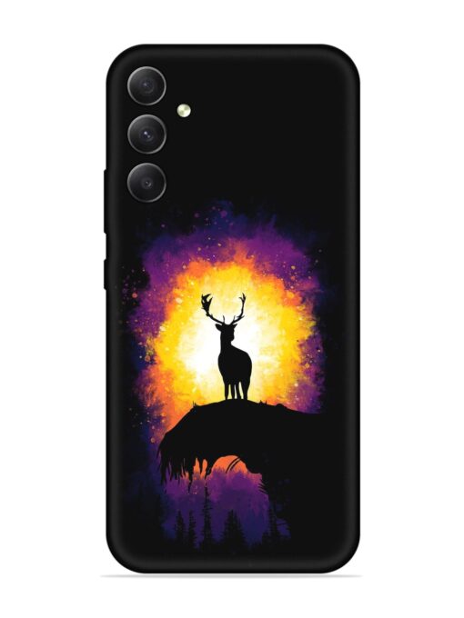 Elk Animal Art Embossed Soft Silicone Case for Samsung Galaxy A34 (5G) Zapvi