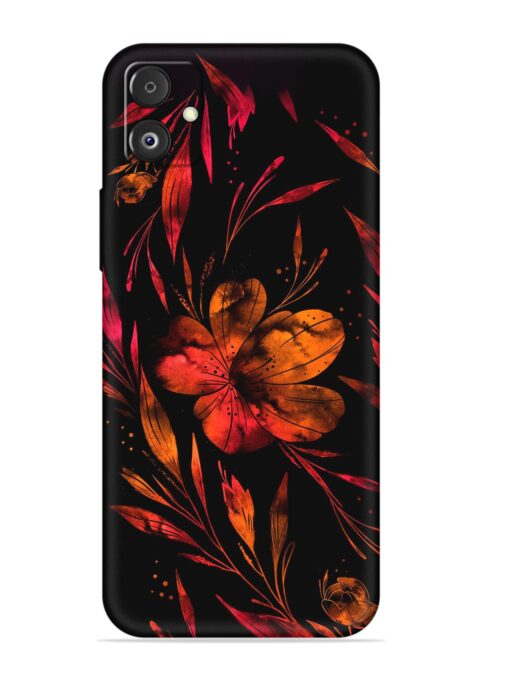 Red Flower Painting Embossed Soft Silicone Case for Samsung Galaxy F14 (5G) Zapvi