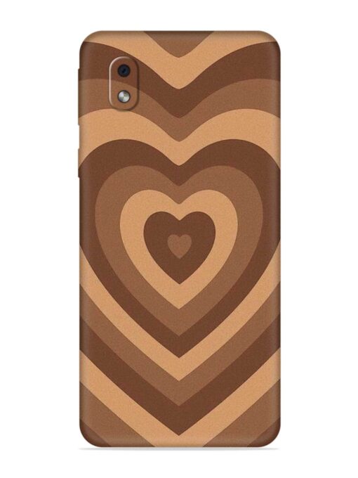 Brown Heart Embossed Soft Silicone Case for Samsung Galaxy M01 Core Zapvi