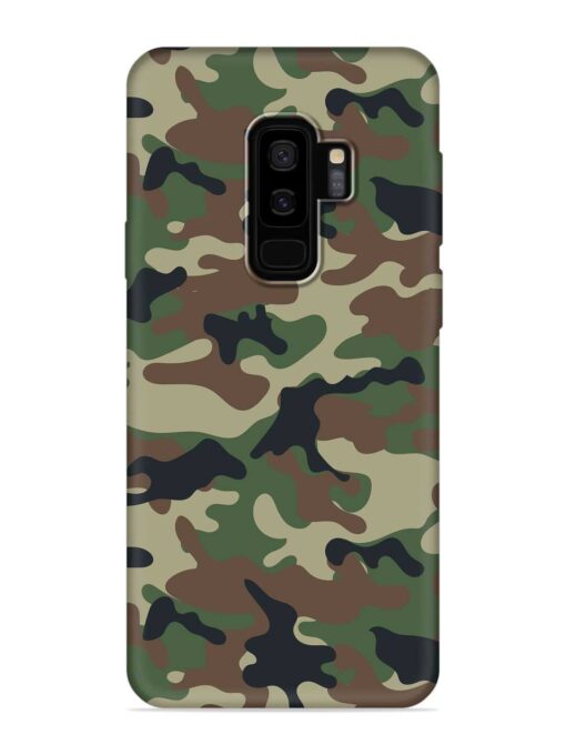 Army Military Camouflage Dark Green Embossed Soft Silicone Case for Samsung Galaxy S9 Plus Zapvi