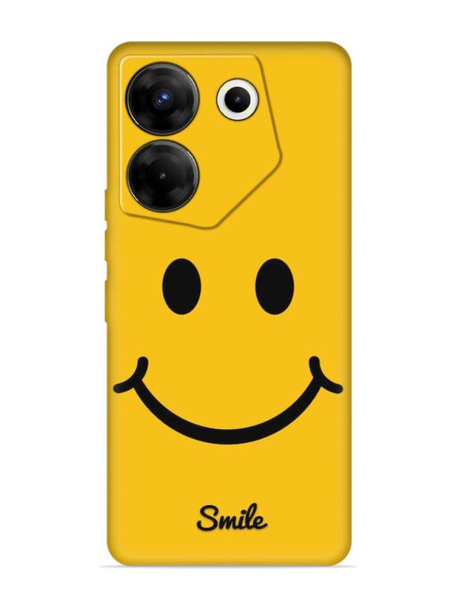 Yellow Smiley Embossed Soft Silicone Case for Tecno Camon 20 Pro (5G) Zapvi