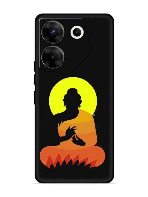 Buddha Art Black Embossed Soft Silicone Case for Tecno Camon 20 Pro (5G) Zapvi