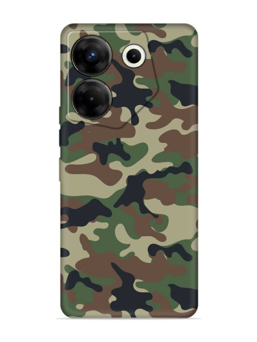 Army Military Camouflage Dark Green Embossed Soft Silicone Case for Tecno Camon 20 Pro (5G) Zapvi