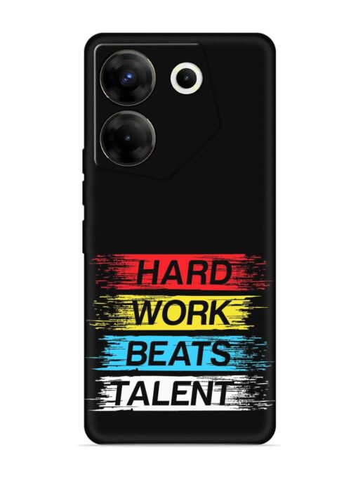 Hard Work Beats Embossed Soft Silicone Case for Tecno Camon 20 Pro (5G) Zapvi