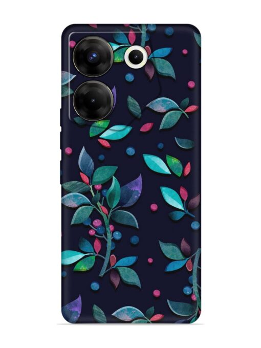 Decorative Watercolor Flower Embossed Soft Silicone Case for Tecno Camon 20 Pro (5G) Zapvi