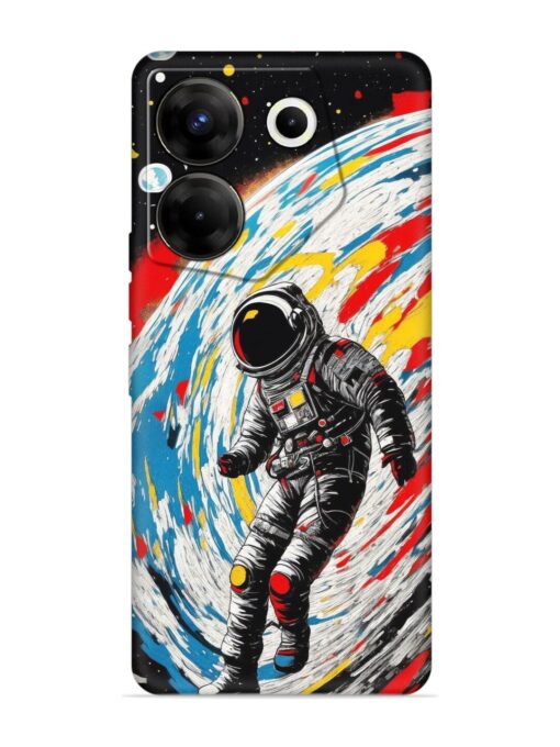 Astronaut Art Embossed Soft Silicone Case for Tecno Camon 20 Pro (5G) Zapvi