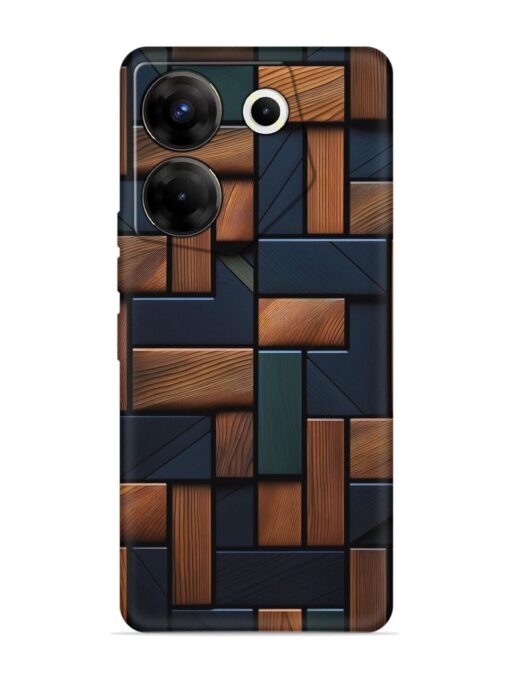 Wooden Background Cubes Embossed Soft Silicone Case for Tecno Camon 20 Pro (5G) Zapvi