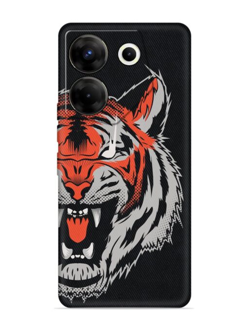 Tiger Aggression Embossed Soft Silicone Case for Tecno Camon 20 Pro (5G) Zapvi