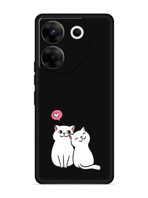 Cute Loving Cats Embossed Soft Silicone Case for Tecno Camon 20 Pro (5G) Zapvi