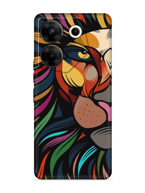 Trippy Lion Art Embossed Soft Silicone Case for Tecno Camon 20 Pro (5G) Zapvi