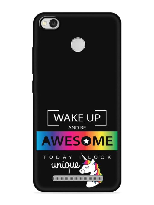 Inspirational Quote Unicorn Embossed Soft Silicone Case for Xiaomi Redmi 3S Zapvi