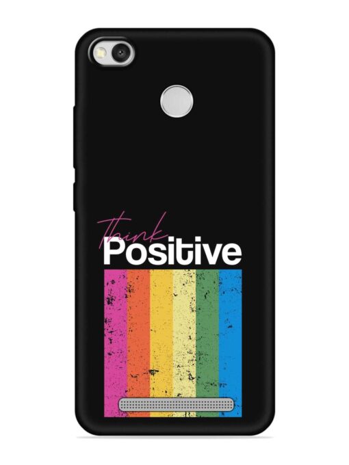 Think Positive Typography Embossed Soft Silicone Case for Xiaomi Redmi 3S Zapvi