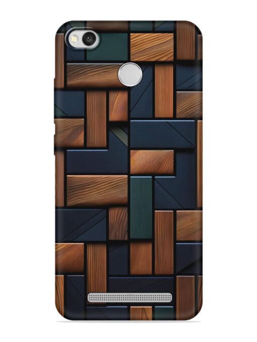 Wooden Background Cubes Embossed Soft Silicone Case for Xiaomi Redmi 3S Zapvi