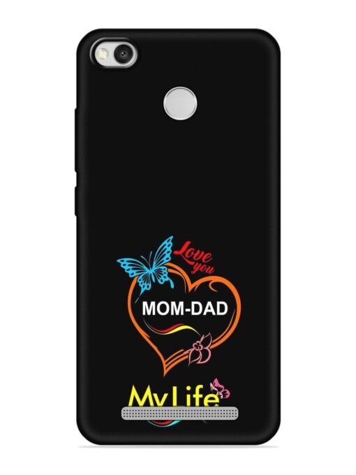 Love You Mom Dad Embossed Soft Silicone Case for Xiaomi Redmi 3S Prime Zapvi