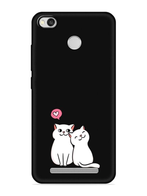 Cute Loving Cats Embossed Soft Silicone Case for Xiaomi Redmi 3S Prime Zapvi