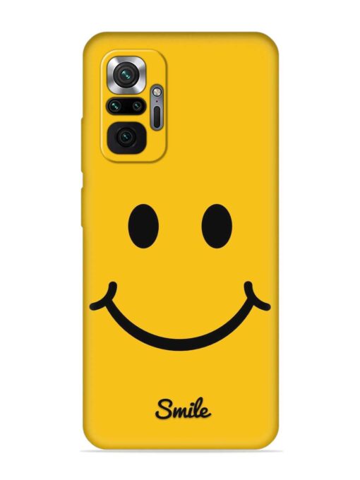 Yellow Smiley Embossed Soft Silicone Case for Xiaomi Redmi Note 10 Pro Max Zapvi