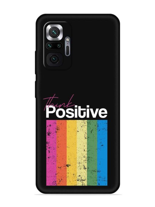 Think Positive Typography Embossed Soft Silicone Case for Xiaomi Redmi Note 10 Pro Max Zapvi