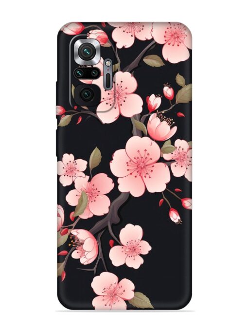 Cherry Blossom Embossed Soft Silicone Case for Xiaomi Redmi Note 10 Pro Max Zapvi