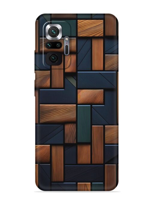 Wooden Background Cubes Embossed Soft Silicone Case for Xiaomi Redmi Note 10 Pro Max Zapvi