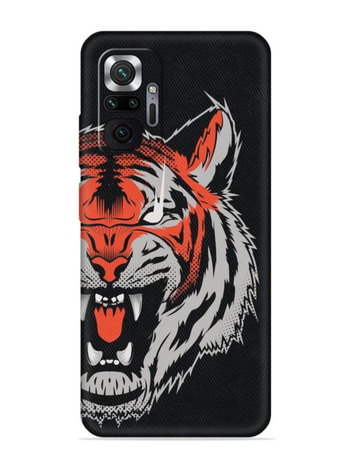 Tiger Aggression Embossed Soft Silicone Case for Xiaomi Redmi Note 10 Pro Max Zapvi