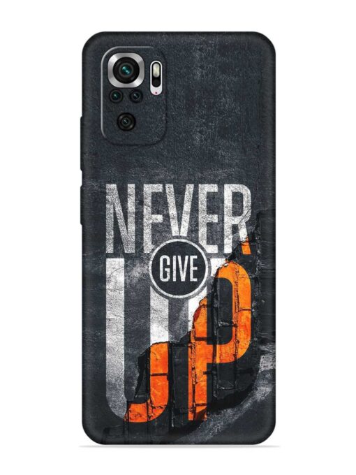 Never Give Up Embossed Soft Silicone Case for Xiaomi Redmi Note 10S Zapvi