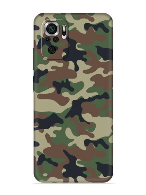 Army Military Camouflage Dark Green Embossed Soft Silicone Case for Xiaomi Redmi Note 10S Zapvi