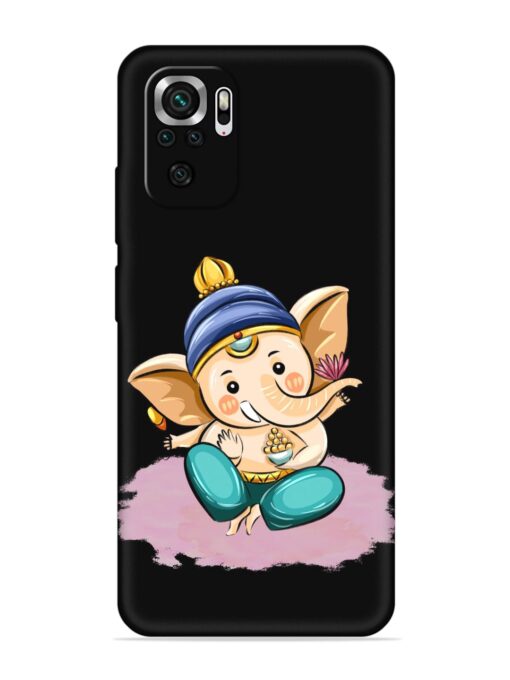 Bal Ganesh Vector Art Embossed Soft Silicone Case for Xiaomi Redmi Note 10S Zapvi