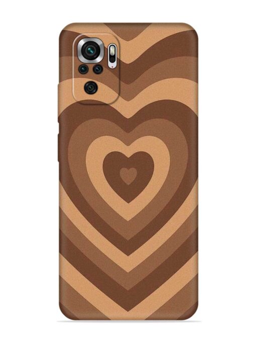 Brown Heart Embossed Soft Silicone Case for Xiaomi Redmi Note 10S Zapvi