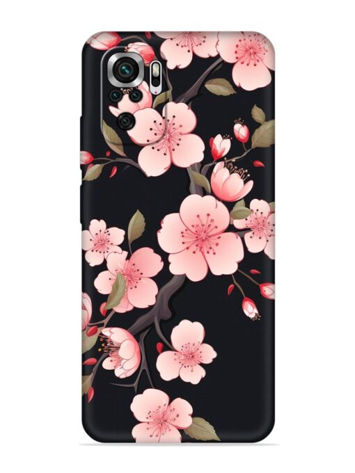 Cherry Blossom Embossed Soft Silicone Case for Xiaomi Redmi Note 10S Zapvi