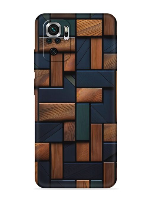 Wooden Background Cubes Embossed Soft Silicone Case for Xiaomi Redmi Note 10S Zapvi