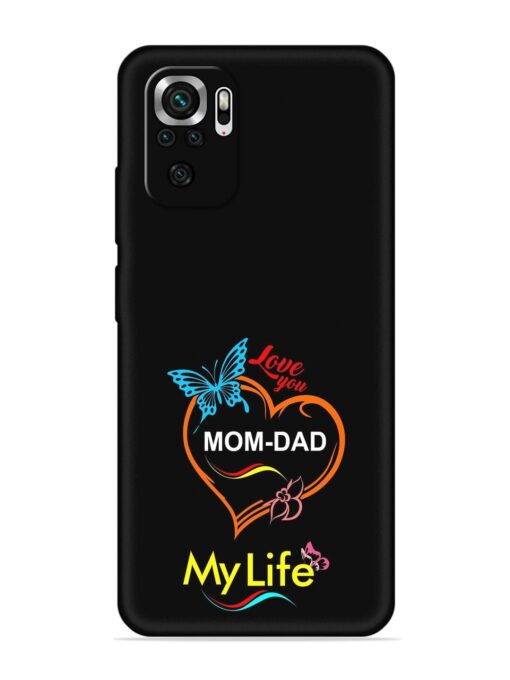 Love You Mom Dad Embossed Soft Silicone Case for Xiaomi Redmi Note 10S Zapvi