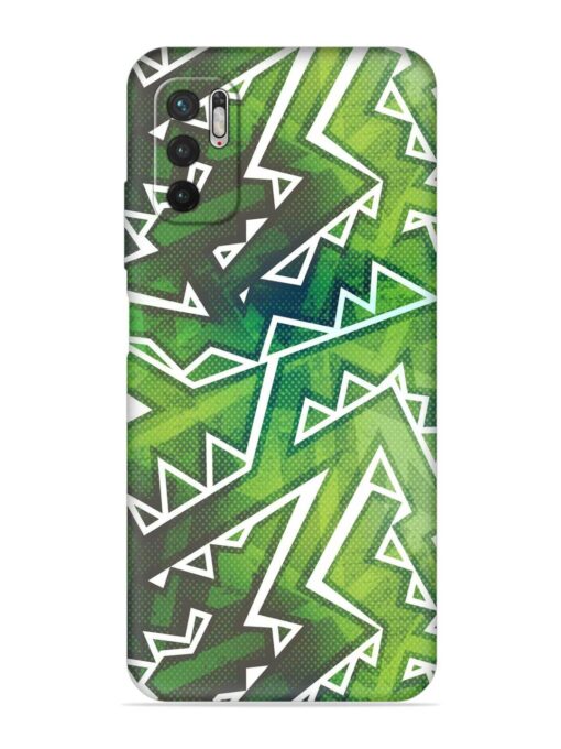 Green Graffiti Seamless Embossed Soft Silicone Case for Xiaomi Redmi Note 10T (5G) Zapvi