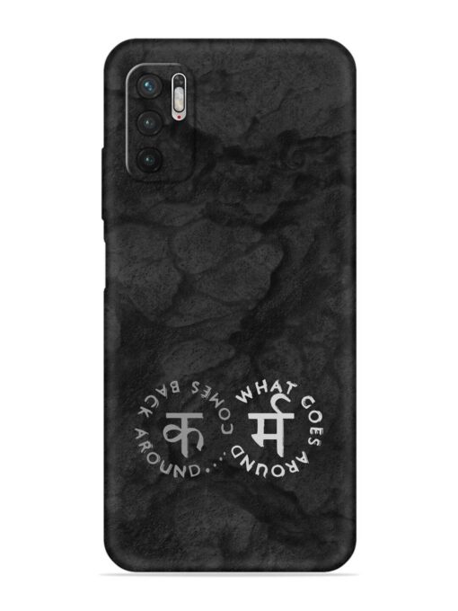 Karma Hindi Word Embossed Soft Silicone Case for Xiaomi Redmi Note 10T (5G) Zapvi