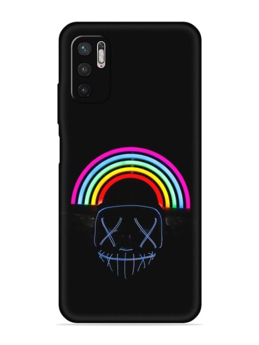 Mask Rainbow Embossed Soft Silicone Case for Xiaomi Redmi Note 10T (5G) Zapvi