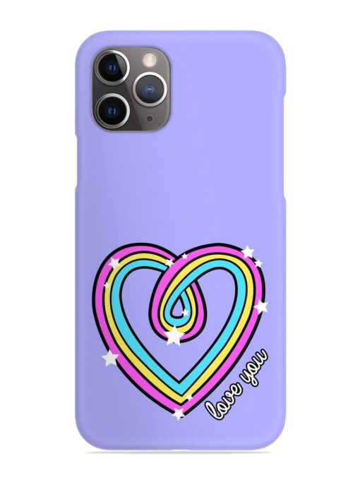 Colorful Rainbow Heart Snap Case for Apple Iphone 11 Pro Zapvi