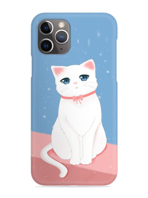 Cute White Cat Snap Case for Apple Iphone 11 Pro Zapvi