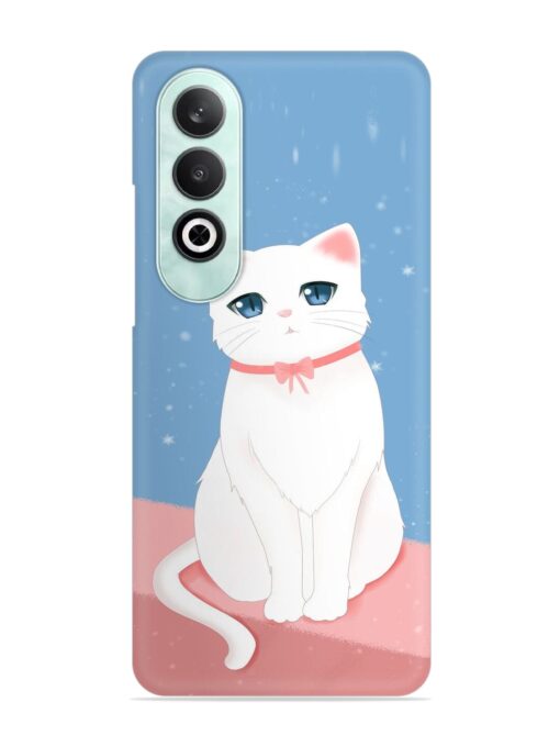 Cute White Cat Snap Case for Oneplus Nord Ce 4 (5G) Zapvi