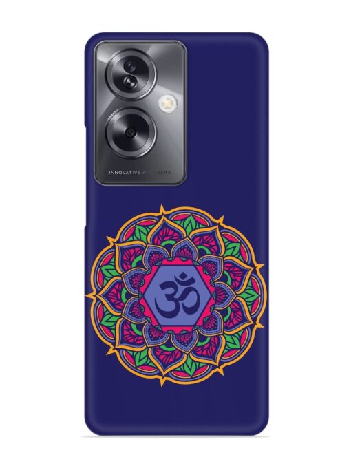 Om Mandala Art Blue Snap Case for Oppo A79 (5G) Zapvi