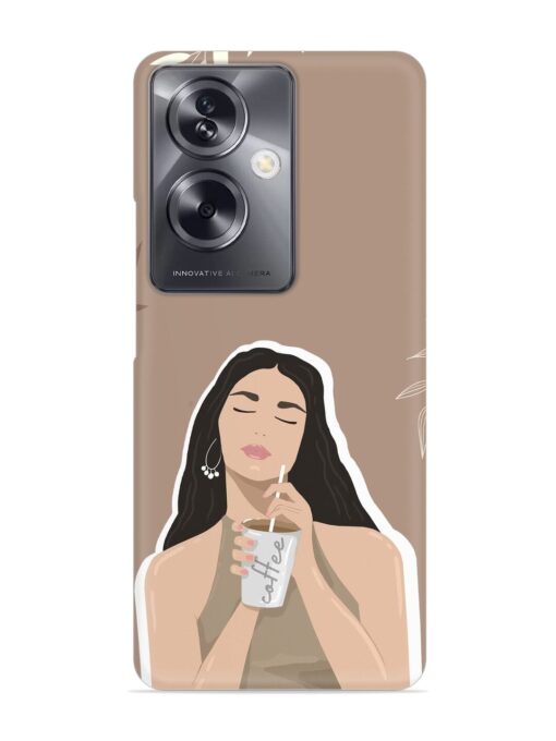 Girl With Coffee Snap Case for Oppo A79 (5G) Zapvi