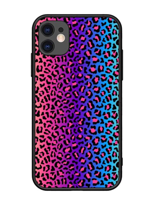 Colorful Leopard Seamless Glossy Metal Phone Cover for Apple Iphone 11 Zapvi