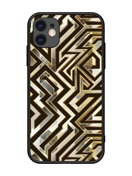 Technology Geometric Seamless Glossy Metal Phone Cover for Apple Iphone 11 Zapvi