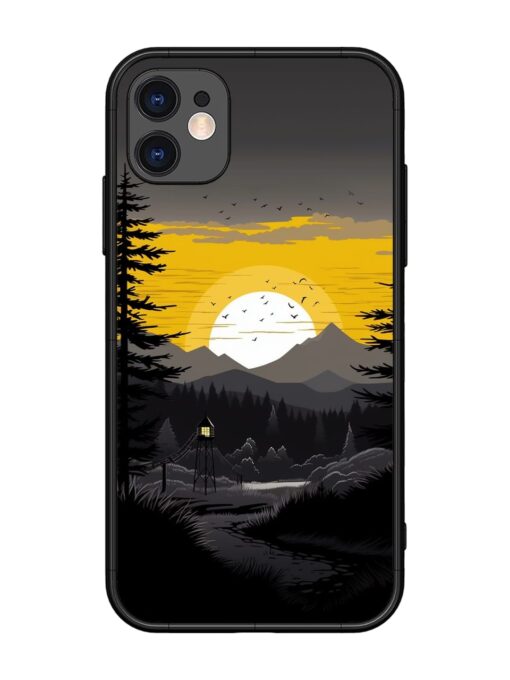 Sunset Vector Glossy Metal Phone Cover for Apple Iphone 11 Zapvi